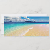 Strand - Ozean mit Foto und Flugzeug Abschluss Einladung (Rückseite)