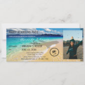 Strand - Ozean mit Foto und Flugzeug Abschluss Einladung (Vorderseite)