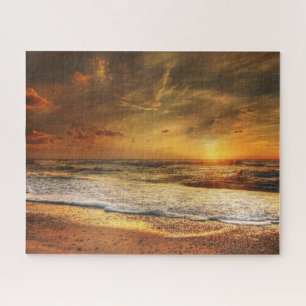 Strand Ozean Sonnenuntergang Foto-Puzzle Puzzle