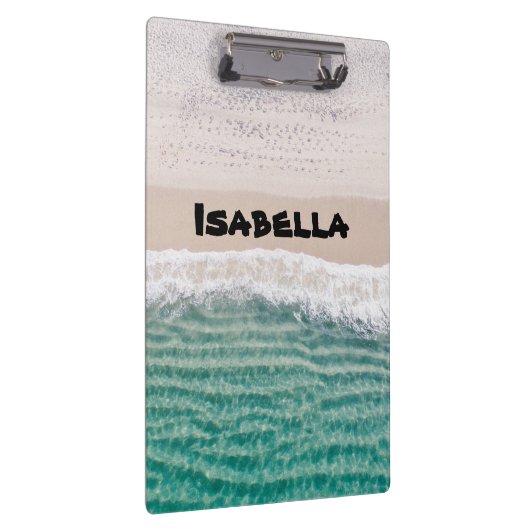 Strand-Ozean-Szene Ihren Namen hinzufügen Klemmbrett (Rechts)