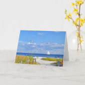Strand, Ozean und Segelboot-Karte Karte (Gelbe Blume)