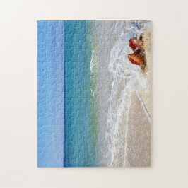 Strand Ozean Wave über Conch Seashells Puzzle