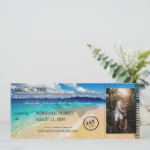 Strand - Ozean Zielort mit Foto und Flugzeug Einladung (Stehend Vorderseite)