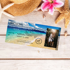 Strand - Ozean Zielort mit Foto und Flugzeug Einladung