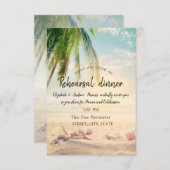 Strand, Palm, Seastar, Seashell Probe Dinner Einladung (Vorne/Hinten)