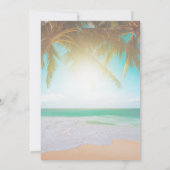 Strand,Palm,Sonne,String Lights Script Empfang Einladung (Rückseite)