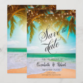Strand, Palm, Sun, String Lights Script Save the D Date (Vorne/Hinten)