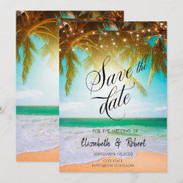 Strand, Palm, Sun, String Lights Script Save the D Date