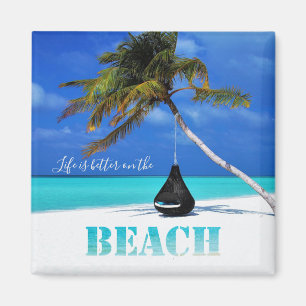 Strand, Palme, Das Leben ist besser am Strand Magnet