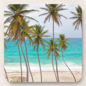 Strand-Palmen Getränkeuntersetzer (Vorderseite)