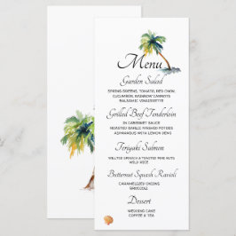 Strand, Palmen, Hochzeiten im Ozean Menükarte