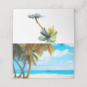 Strand, Palmen, Hochzeitsfeiern im Ozean, Platzkar Platzkarte (Außenseite Aufgefaltet)