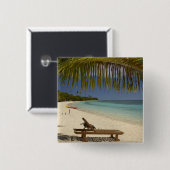 Strand, Palmen & Liegestuhl Button (Vorne & Hinten)