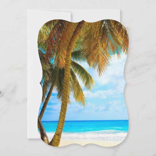 Strand, Palmen, Ozean Einladung (Rückseite)