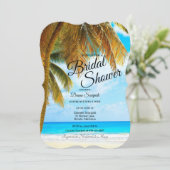 Strand, Palmen, Ozean Einladung (Stehend Vorderseite)