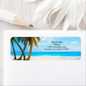 Strand, Palmen, Rücksendeadresse im Ozean (Insitu)