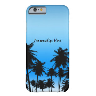 Strand-Palmen schwarz u. blaues tropisches Barely There iPhone 6 Hülle