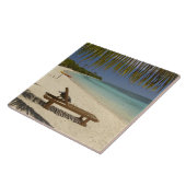 Strand, Palmen und Liegestühle Fliese (Seite)