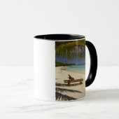 Strand, Palmen und Liegestühle Tasse (VorderseiteRechts)