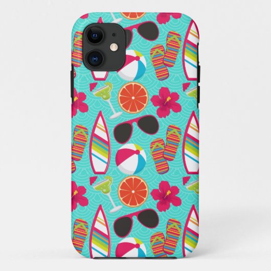 Strand-Party drehen den aquamarinen Case-Mate iPhone Hülle (Rückseite)