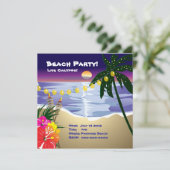 Strand-Party Einladung (Stehend Vorderseite)