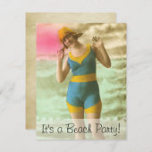 Strand-Party Einladung (Vorne/Hinten)