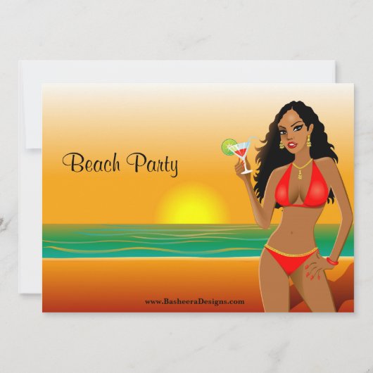 Strand-Party Einladung (Rückseite)