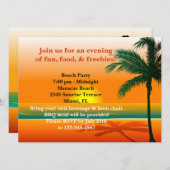 Strand-Party Einladung (Vorne/Hinten)