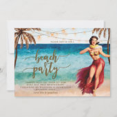 Strand-Party Einladungs-Palmen hula Einladung (Vorderseite)