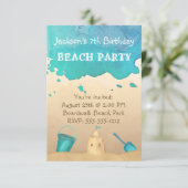 Strand-Party, kundenspezifischer Geburtstag oder Einladung (Stehend Vorderseite)
