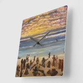 Strand-Partywand Uhrquadrat Quadratische Wanduhr (Winkel)