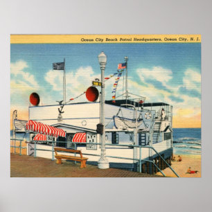 Strand-Patrouille, Ozean-Stadt NJ Vintag Poster