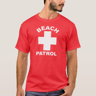 STRAND-PATROUILLE weißer Logo-Leibwächter T-Shirt