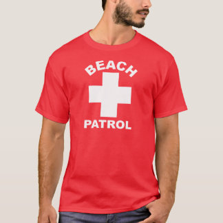 STRAND-PATROUILLE weißer Logo-Leibwächter T-Shirt