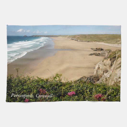 Strand Perranporth, Cornwall-Tuch Geschirrtuch (Horizontal)