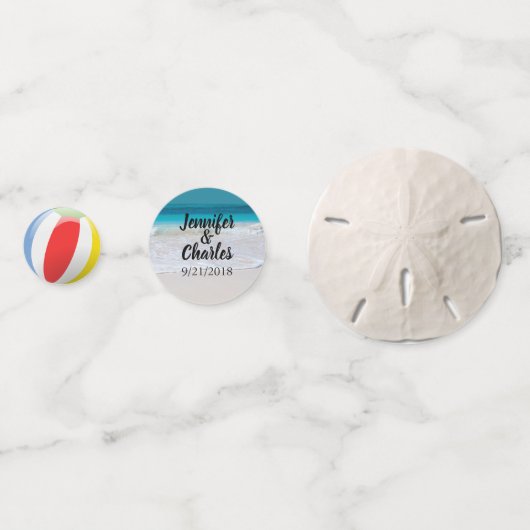 Strand Personalisiert Confetti Konfetti (Rückseiten)