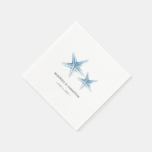 Strand Personalisierter Starfish Serviette (Ecke)