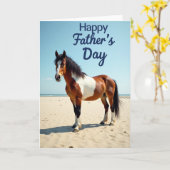 Strand Pferd Vatertagskarte Karte (Gelbe Blume)
