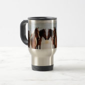 Strand-Pferdereise/Pendler-Tasse Reisebecher (Vorderseite Links)