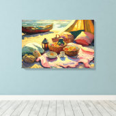 Strand Picnic im Sommer Kunst und Kultur Leinwanddruck (Insitu (Holzboden))