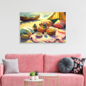 Strand Picnic im Sommer Kunst und Kultur Leinwanddruck (Insitu (Wohnzimmer))