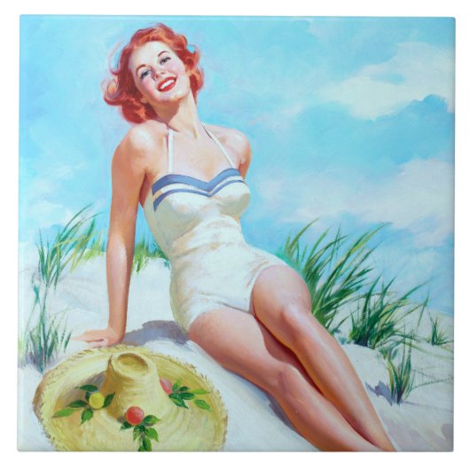 Strand Pin Up Fliese (Vorderseite)
