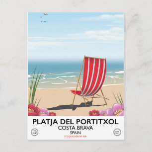 Strand Platja del Portitxol, Costa Brava, Spanien Postkarte