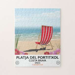 Strand Platja del Portitxol, Costa Brava, Spanien Puzzle