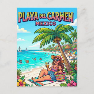 Strand Playa del Carmen Reisender Mexiko Postkarte