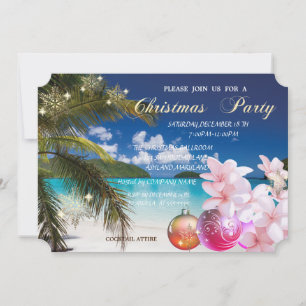 Strand, Plumeria, Weihnachtsbälle Corporate Party Einladung