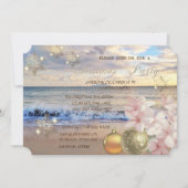 Strand, Plumeria, Weihnachtsbälle Corporate Party Einladung (Vorderseite)