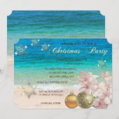 Strand, Plumeria, Weihnachtsbälle Corporate Party Einladung (Vorne/Hinten)