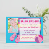 Strand-Pool-Einladung Einladung (Stehend Vorderseite)