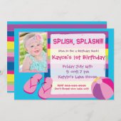 Strand-Pool-Einladung Einladung (Vorne/Hinten)